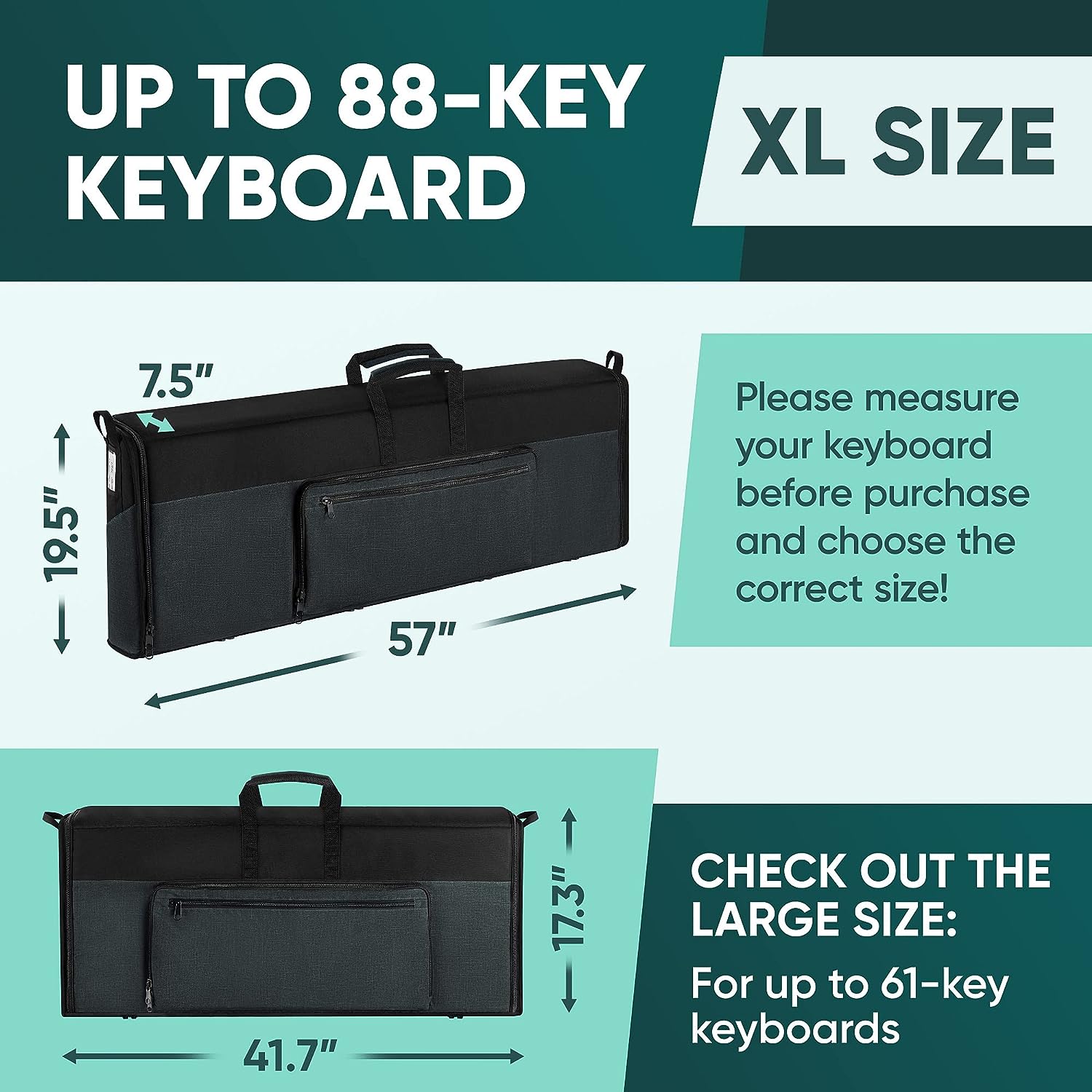 Keyboard Case for an 88-Key Keyboard Piano | Waterproof and Scratch-Resistant Piano Cover