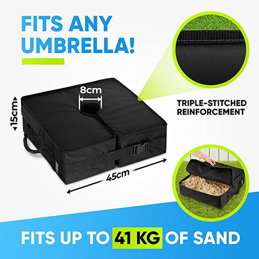 Bundle of 2 - Rhino BaseMate Square Umbrella Base Weight with Side Slot Opening - 46cm UP TO 40kg each